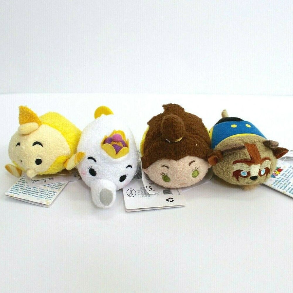 Disney Mini tsum tsum Beauty and The Beast Characters Plush 3.5" Lot of 4 NEW